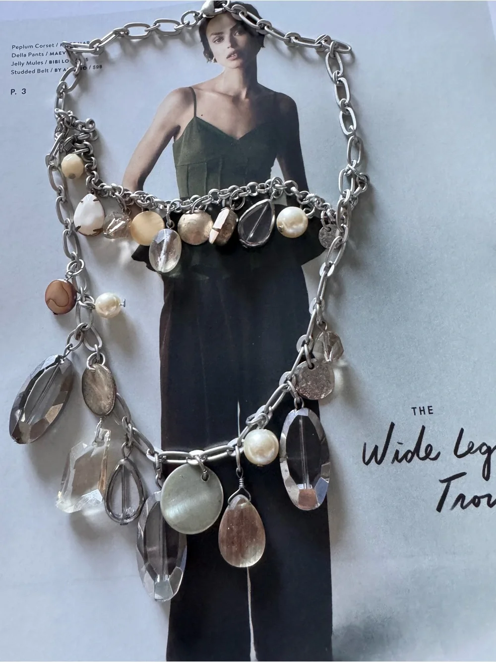 Silver Multi-Charm Statement Necklace - Unbranded